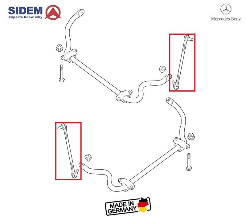 BIELETAS DA BARRA ESTABILIZADORA DIANTEIRA MERCEDES C180 C200 W204 2008 A 2014