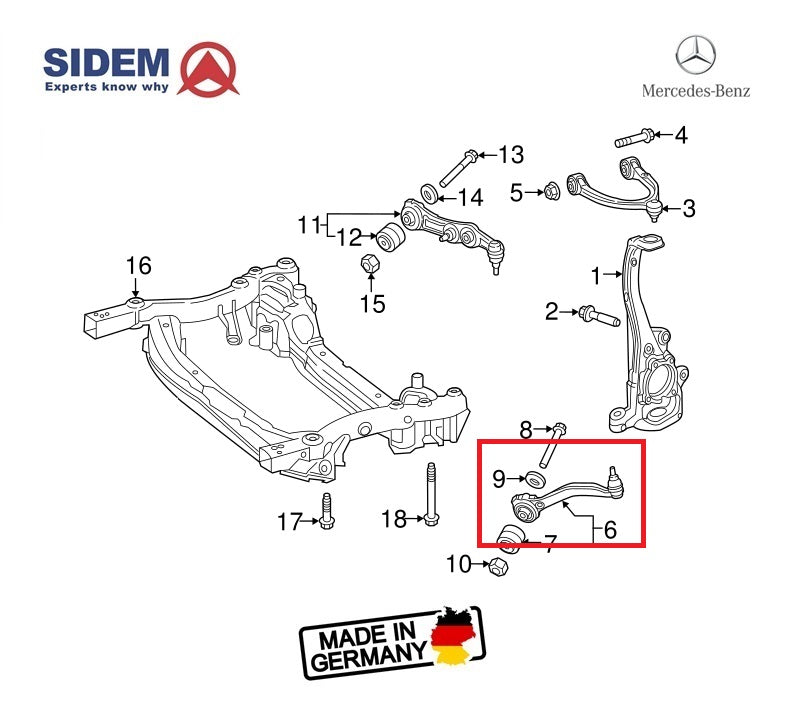 BRAÇO DIANTEIRO ESQUERDO MERCEDES C180 W205 2014 A 2021