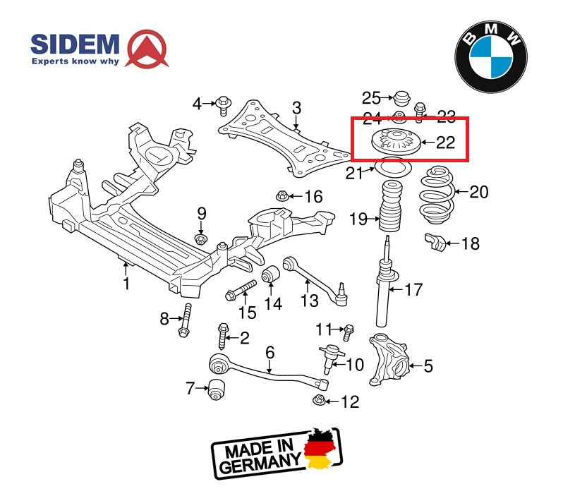 COXINS AMORTECEDORES DIANTEIROS BMW X4 F26 SIDEM