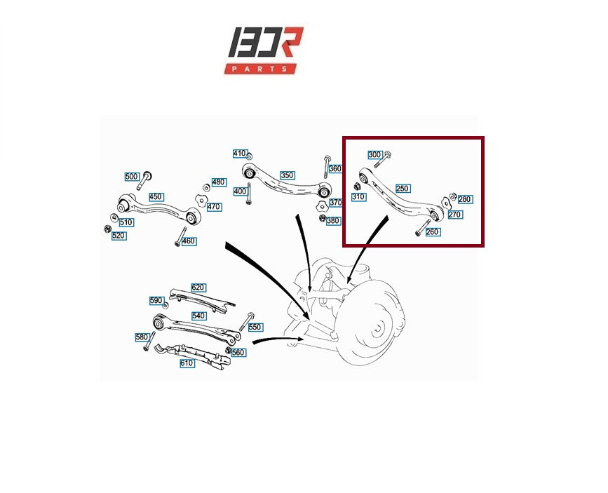 BRAÇO CURVO TRASEIRO DIREITO MERCEDES C320 W204