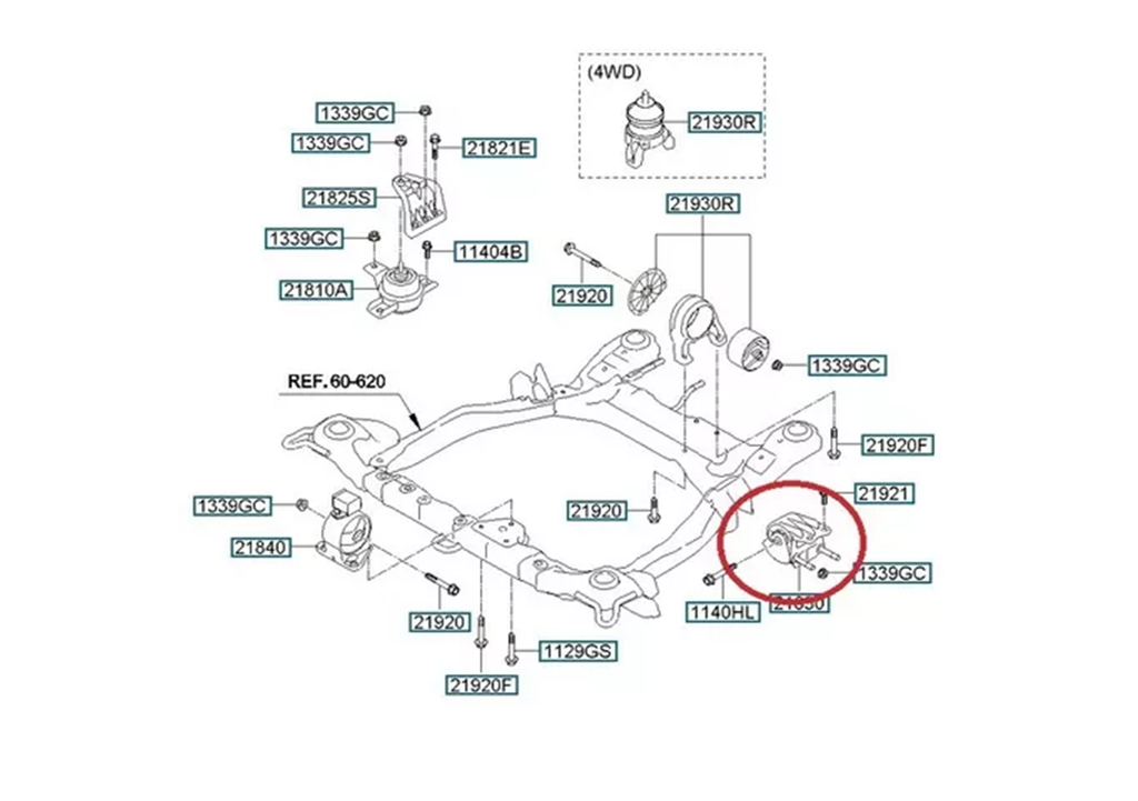 COXIM MOTOR LADO ESQUERDO KIA SORENTO 2.4/3.5 2009 A 2013